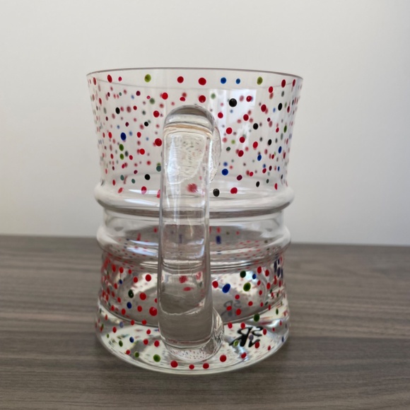 Hand Painted Multi-Coloured Dot Glass Mug - Picture 3 of 8